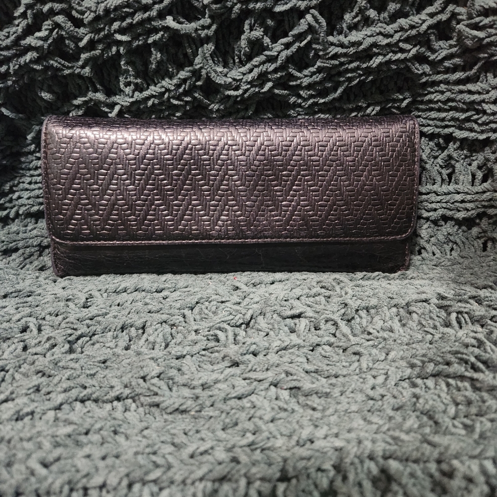 HOBO Trifold Black Leather Wallet